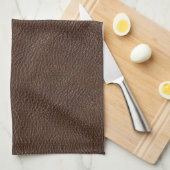 Linge De Cuisine Motif en cuir Brown de texture d'impression (Quart Plié)