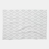 Linge De Cuisine Motif en diamant gris clair et blanc (Horizontal)