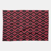 Linge De Cuisine Motif en diamant rouge et noir (Horizontal)