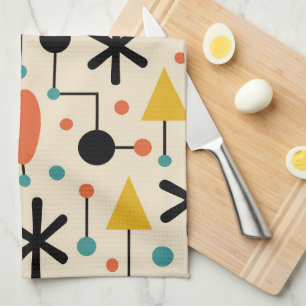Linge De Cuisine Motif en étoile éclatée de style Mid Century Moder