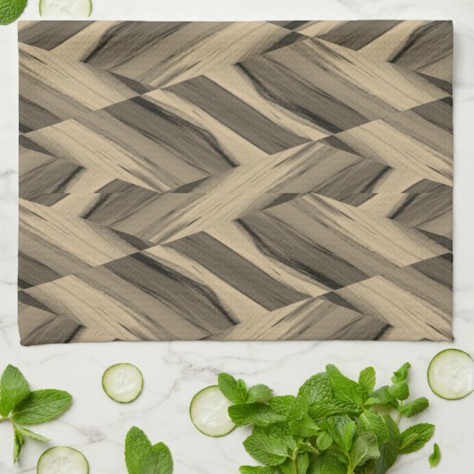 Linge De Cuisine Motif en marbre Brown complexe (Plié)