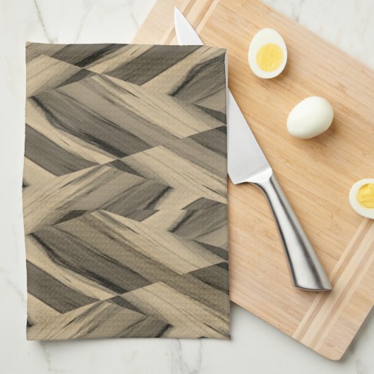 Linge De Cuisine Motif en marbre Brown complexe (Quart Plié)