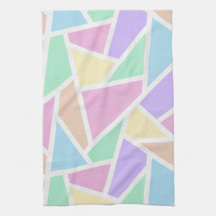 Linge De Cuisine Motif en mosaïque arc-en-ciel Pastel