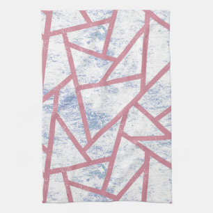 Linge De Cuisine Motif en mosaïque rose et bleu