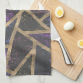 Linge De Cuisine Motif en mosaïque violet et or (Quart Plié)
