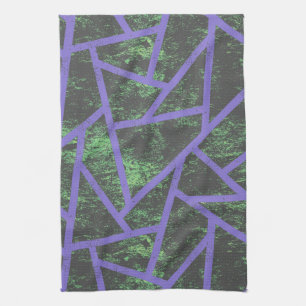 Linge De Cuisine Motif en mosaïque violet et verte