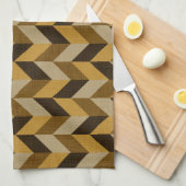 Linge De Cuisine Motif en squelette doré et brun (Quart Plié)