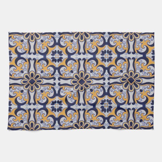 Linge De Cuisine Motif en tuiles portugaises (Horizontal)