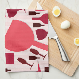 Linge De Cuisine motif en verre de vin