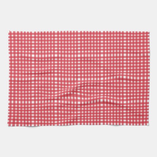 Linge De Cuisine Motif En vichy blanc rouge (Horizontal)