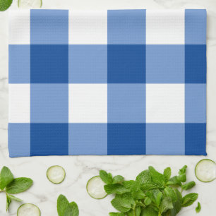 Linge De Cuisine Motif en vichy bleu