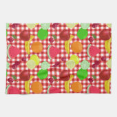Linge De Cuisine Motif En vichy de fruits rouges et blancs (Horizontal)