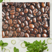 Linge De Cuisine Motif entier de grains de café (Plié)