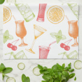 Linge De Cuisine Motif esquissé de cocktail (Plié)