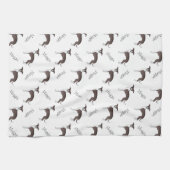 Linge De Cuisine Motif et nom de Lévrier italien blanc et cacheté (Horizontal)