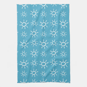 Linge De Cuisine Motif Été de Soleil Ludique Doodle