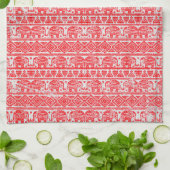 Linge De Cuisine Motif ethnique d'éléphant boho (Plié)