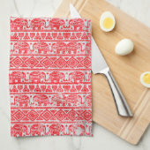Linge De Cuisine Motif ethnique d'éléphant boho (Quart Plié)
