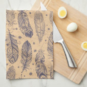 Linge De Cuisine Motif ethnique d'ensemble de plume (Quart Plié)