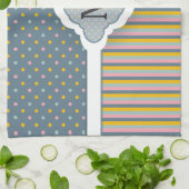 Linge De Cuisine Motif fait sur commande mignon de rayures de point (Plié)