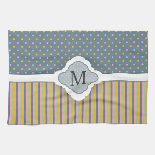Linge De Cuisine Motif fait sur commande mignon de rayures de point (Horizontal)