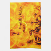 Linge De Cuisine Motif Feu Et Flames (Vertical)