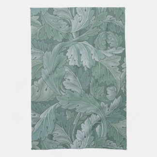 Linge De Cuisine Motif feuille d'acanthe bleu sarcelle de William M