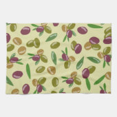 Linge De Cuisine Motif Feuille d'olive et d'olive rustique (Horizontal)