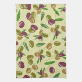 Linge De Cuisine Motif Feuille d'olive et d'olive rustique (Vertical)