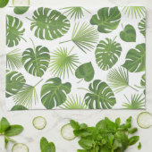 Linge De Cuisine Motif Feuille élégant Green Tropical (Plié)