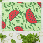 Linge De Cuisine Motif feuille et pastèques (Plié)
