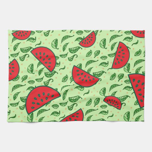 Linge De Cuisine Motif feuille et pastèques (Horizontal)
