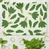Linge De Cuisine Motif Feuille Green Spinach (Plié)