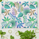 Linge De Cuisine Motif feuille tropical (Plié)