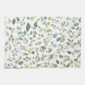 Linge De Cuisine Motif Feuille vert aquarelle (Horizontal)