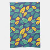 Linge De Cuisine Motif Feuille vert et jaune en chute (Vertical)