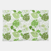 Linge De Cuisine Motif feuille vert tropique (Horizontal)