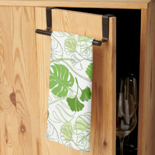 Linge De Cuisine Motif feuille vert tropique