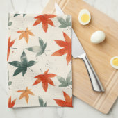 Linge De Cuisine Motif Feuilles d'automne (Quart Plié)