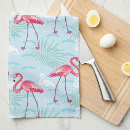 Linge De Cuisine Motif Flamingo (Quart Plié)