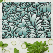 Linge De Cuisine Motif Fleur désirable en Minty Green (Plié)