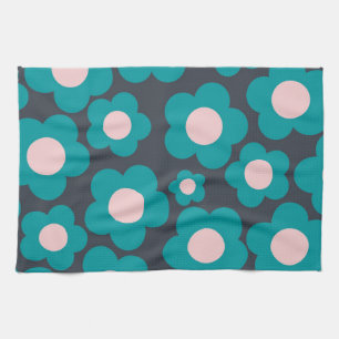 Linge De Cuisine Motif fleur hippie bleu rose prépa