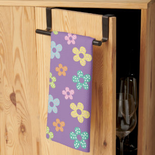 Linge De Cuisine Motif fleur pointillé mignon violet