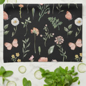 Linge De Cuisine Motif Fleur sauvage aquarelle (Plié)