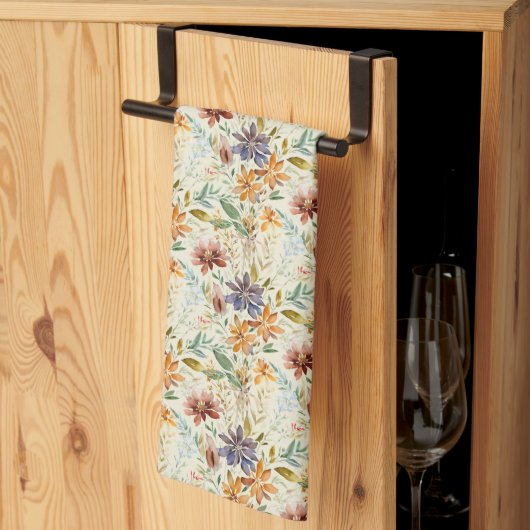 Linge De Cuisine Motif fleur sauvage d'automne (Pliage en tiers)