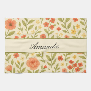 Linge De Cuisine Motif Fleur sauvage vintage