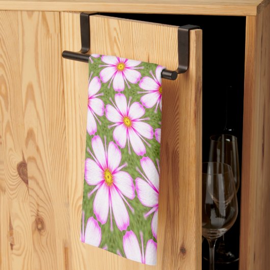 Linge De Cuisine Motif Fleurs Cosmos (Pliage en tiers)