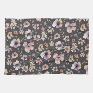 Linge De Cuisine Motif Fleurs Sauvages Aquarelle Bohème Triste