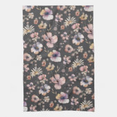 Linge De Cuisine Motif Fleurs Sauvages Aquarelle Rose Bohème Mélanc (Vertical)