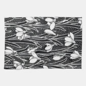 Linge De Cuisine Motif flocon noir et blanc (Horizontal)